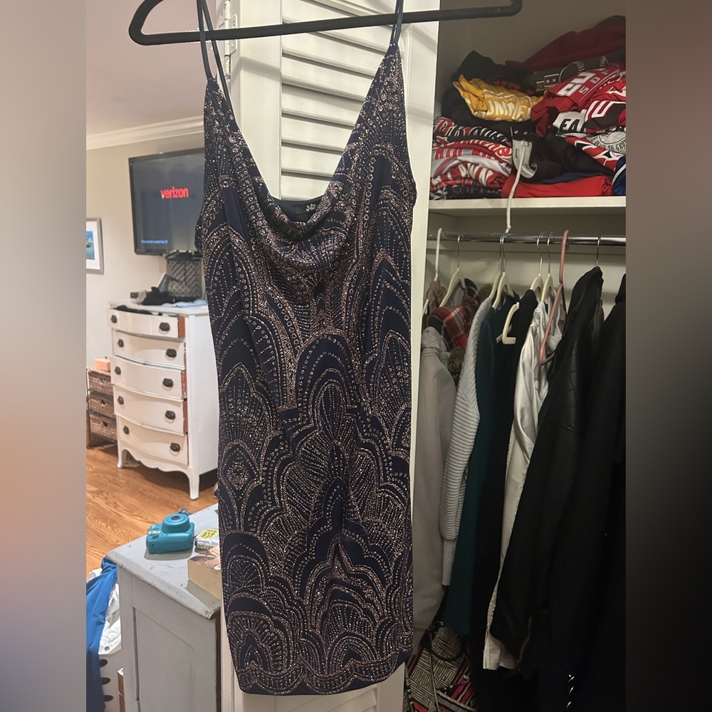 Jump Black and Silver Sequin Sheath Dress